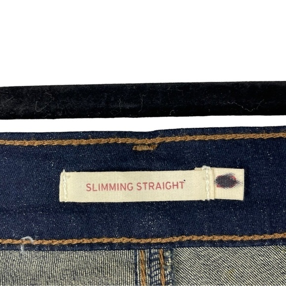 LEVI'S SLIMMING STRAIGHT HIGH RISE CUSTOMIZED HARRY POTTER PATCH DARK DENIM JEAN - Picture 11 of 15